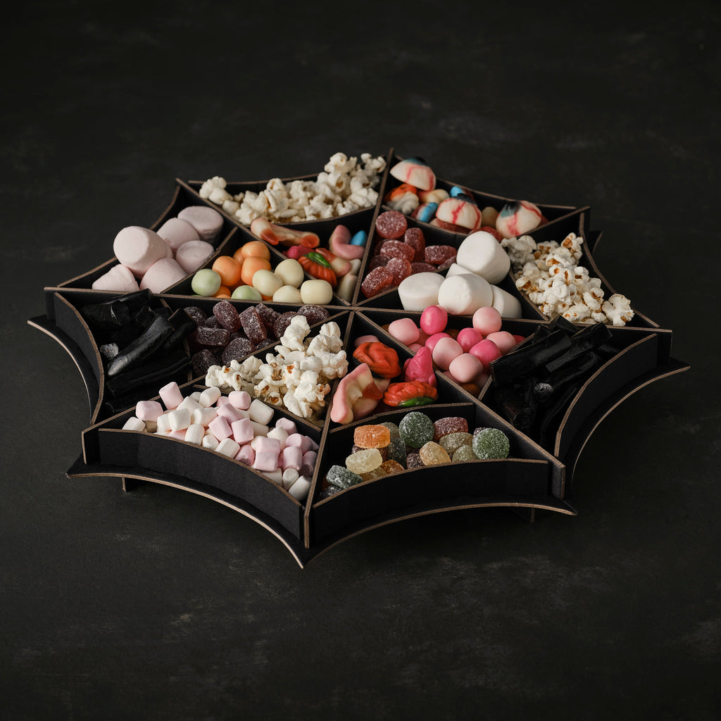 Black Spider Web Treat Stand