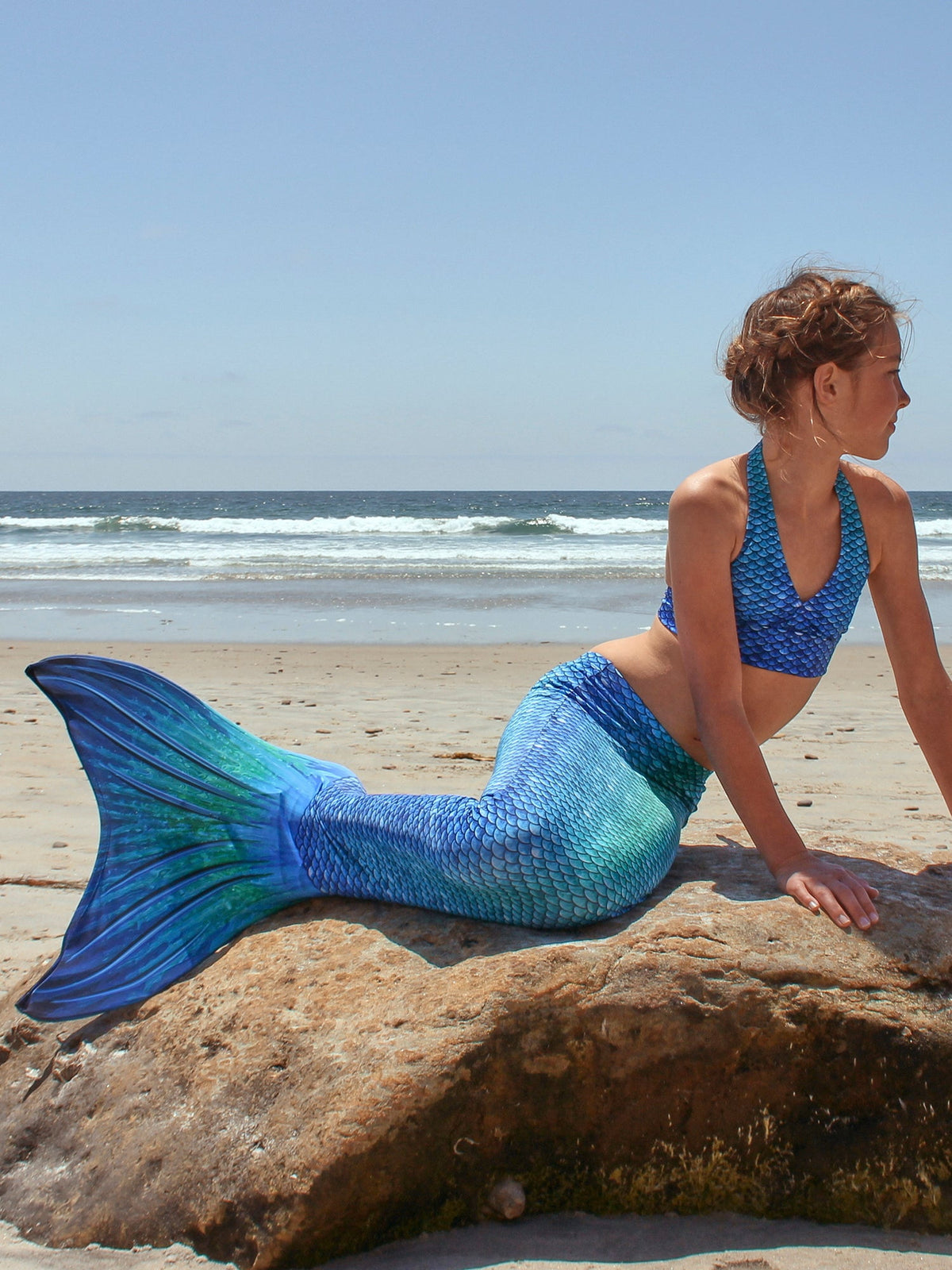 Sun Tail Mermaid Blue Lagoon Tail Skin, Size Child Extra Large (Monofin Not included) for Girls