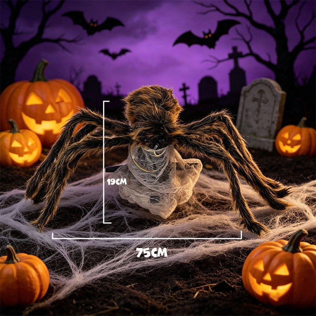 Sruoe Animated Pop Up Jumping Halloween Prank Prop, 35.4x29.5x7.5in Light Sound Fuzzy Trick Toy, Indoor Outdoor Yard Porch Spooky Horror Decor Surprise Game Supply