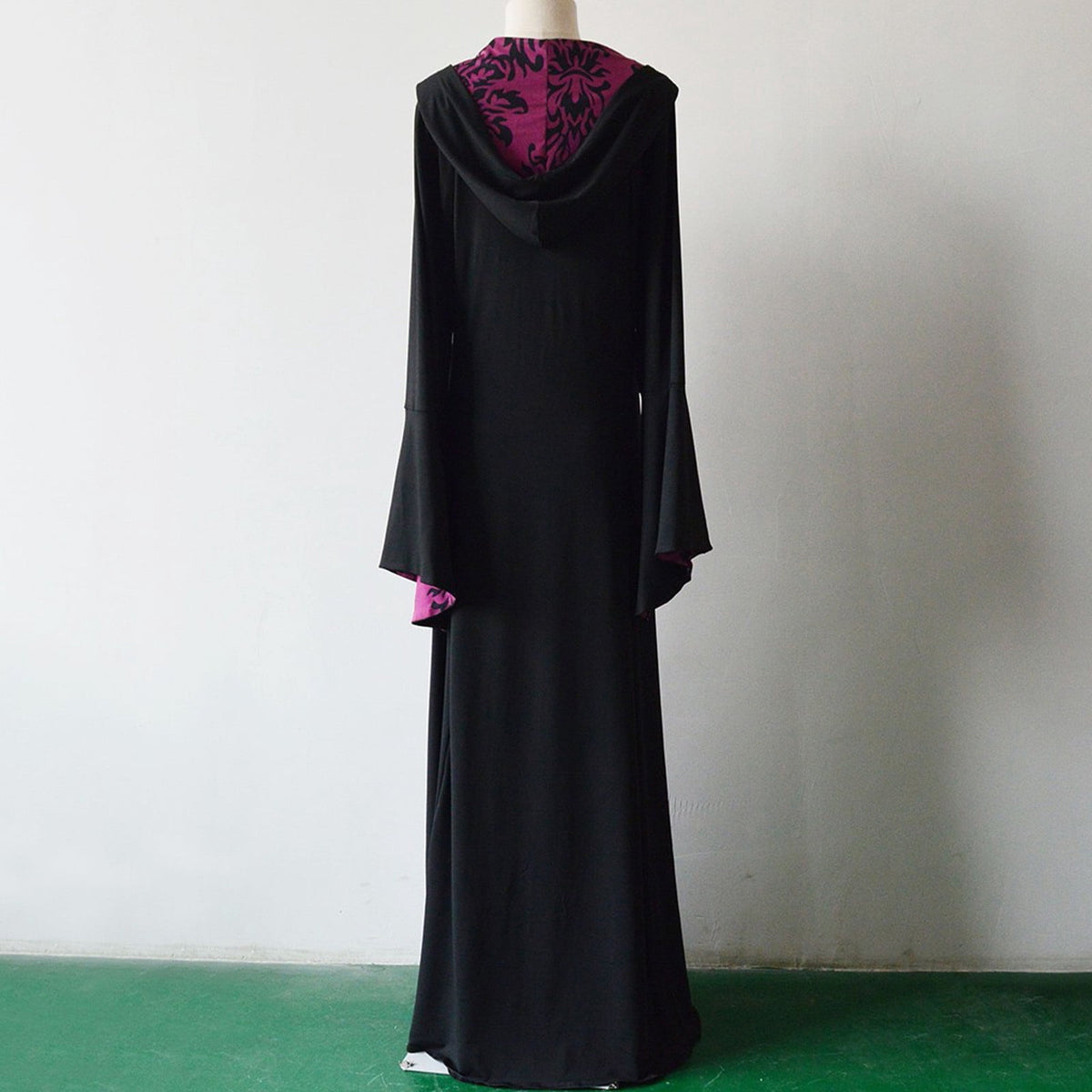 Medieval Damask Gown, Renaissance Witch Costume, Halloween Vampire Dress, Bell Sleeve Hooded Gown, Women Victorian Gothic Hooded Witch Dress Vampire Sorceress Vintage Renaissance Ball Gown, Red L