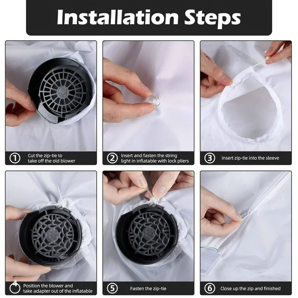 2 Pack Inflatable Air Blower Replacement, Air Fan Blower Motor for Halloween Christmas Airblown Inflatables, for Garden Yard Holiday Decor, 12V/ 1.0A Adapter