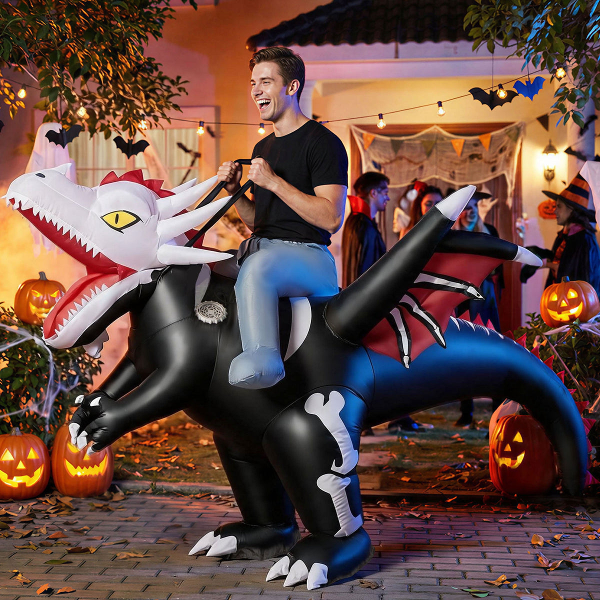 MAGOTAN Halloween Inflatable Dinosaur Costume Adult,Blow Up T Rex Suit Men Women, Halloween Adults Funny Blow Up Lightweight & Flexible for Cosplay, Parades