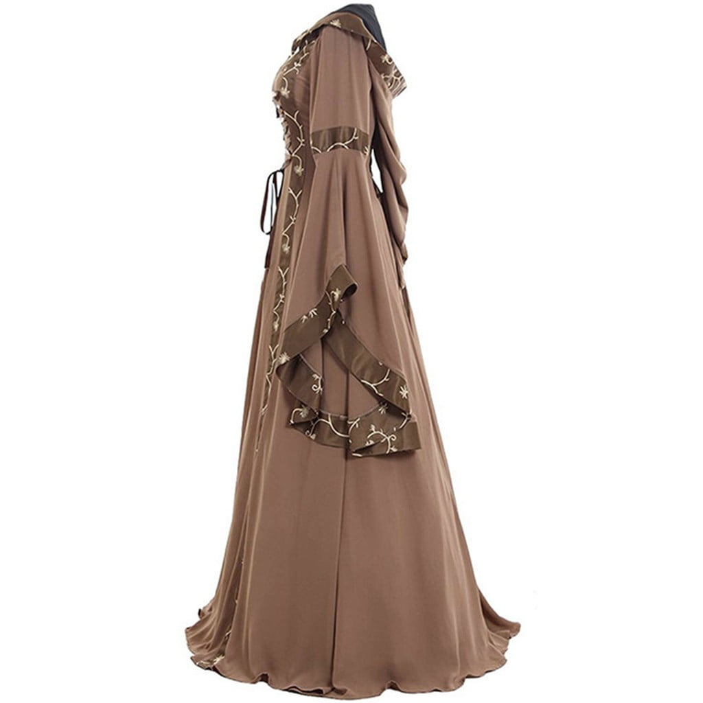 Babysbule Womens Summer Dresses, Women's Vintage Classic Medieval Floor Length Renaissance Gothic Long Sleeve Dress