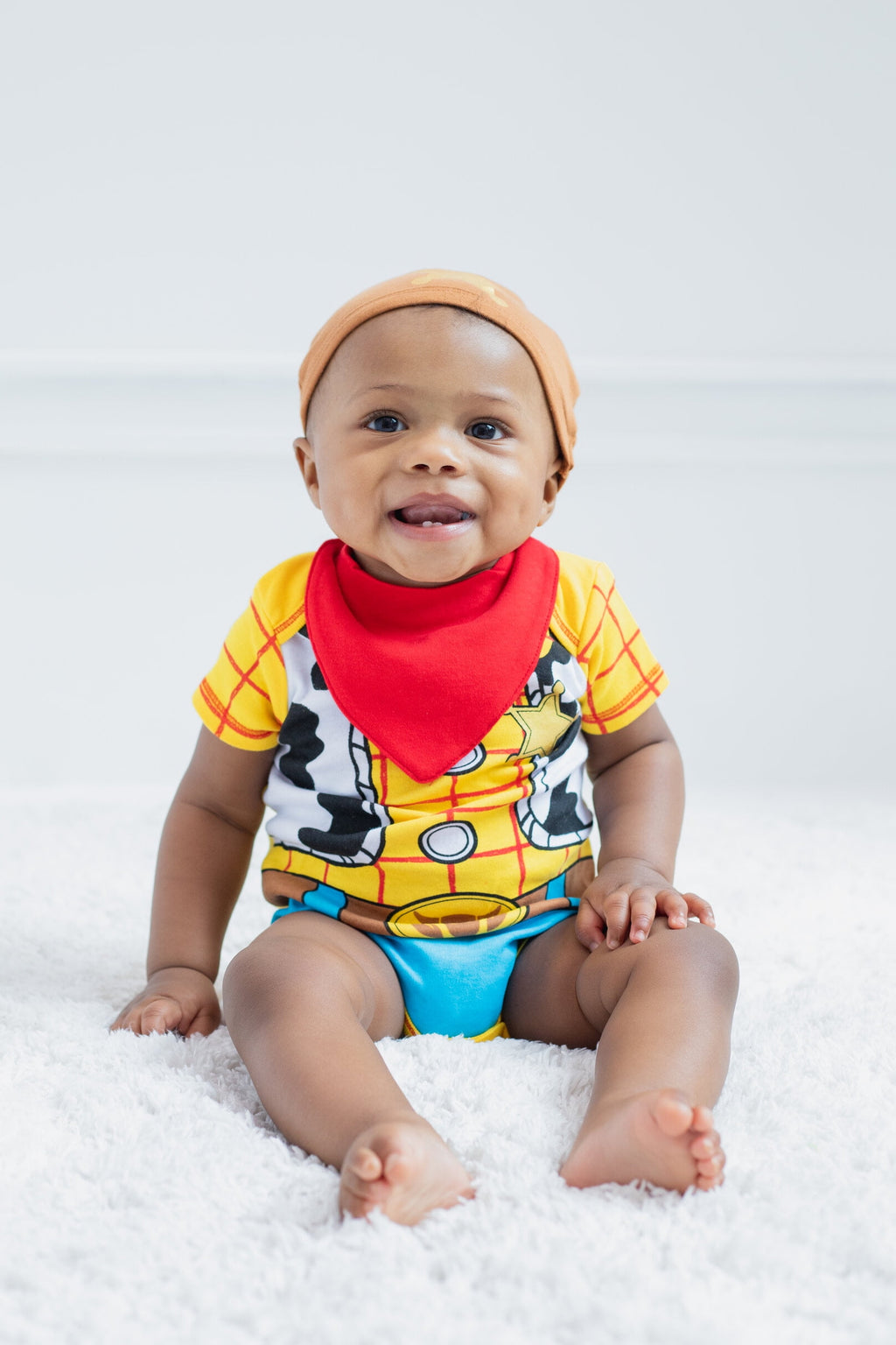 Disney Winnie the Pooh Baby Boy or Girl 2-Piece Cosplay Bodysuit and Hat Set Light Blue Eeyore