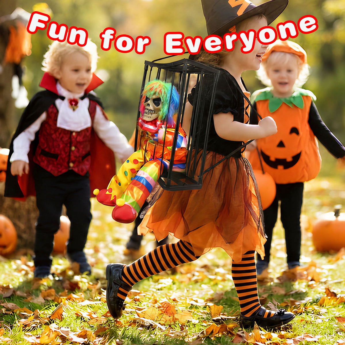 Magotan Screaming Animated Halloween Decorations, Outdoor Indoor Hanging Spooky Halloween Decoration, Scary Skull Cage with Motion Sensor