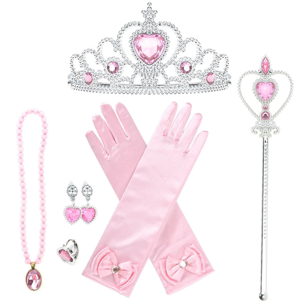 LOEL Girls Princess Dress Fairy Pink Dress Christmas Birthday Dress Up