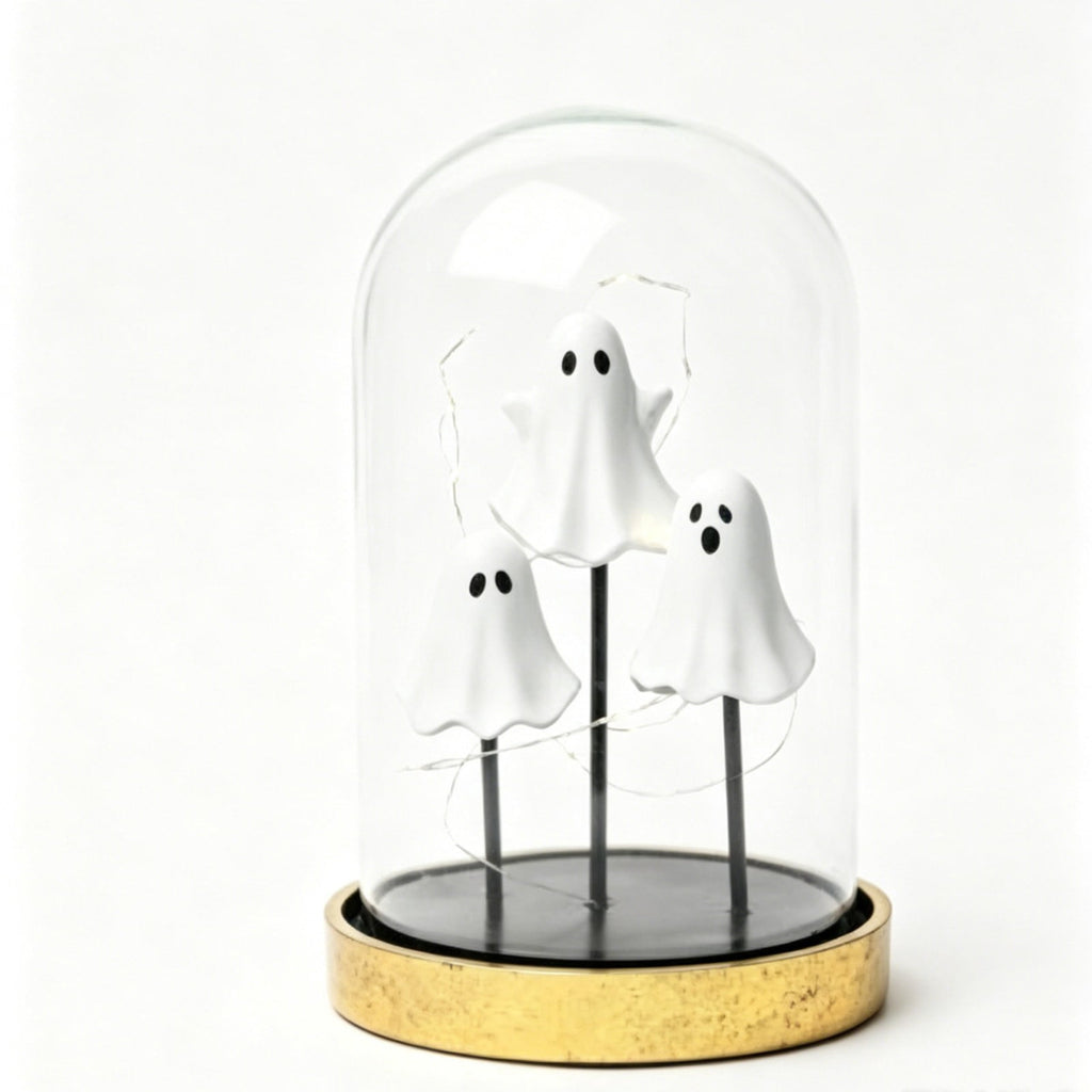Ghost Bubble Bath LampHalloween Bathroom Decor Gifts Under 20 Bathtub Ghost & Dog Resin Figurine, Warm LED Halloween Tabletop Decor for Bathroom, Bedroom, Kids Room & Fall Home Accent