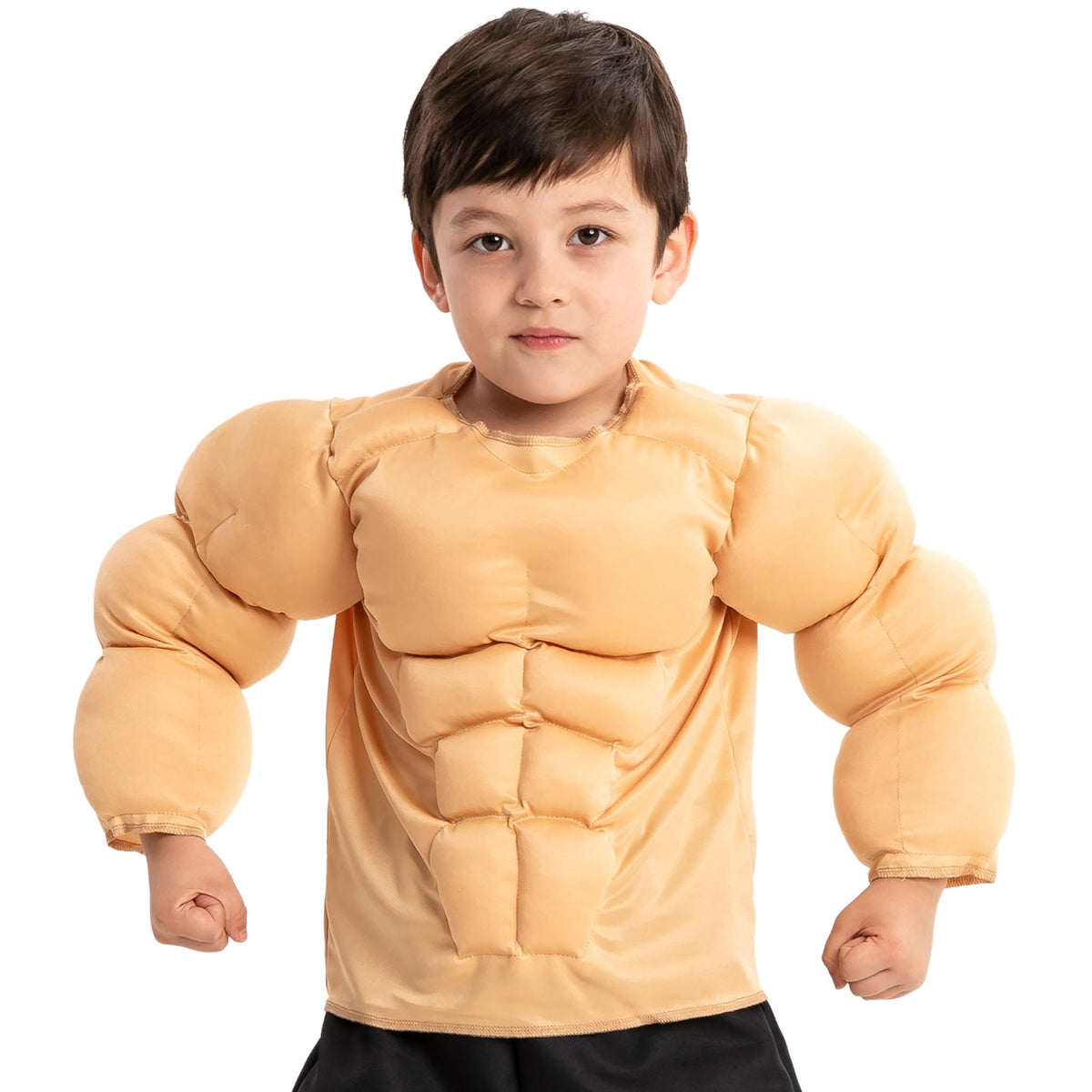 Joyfy Halloween Muscle Costume for Kids, Body Builder Costume Shirt Kids Boys Suit for Halloween Dress-up Party 5-14 Years