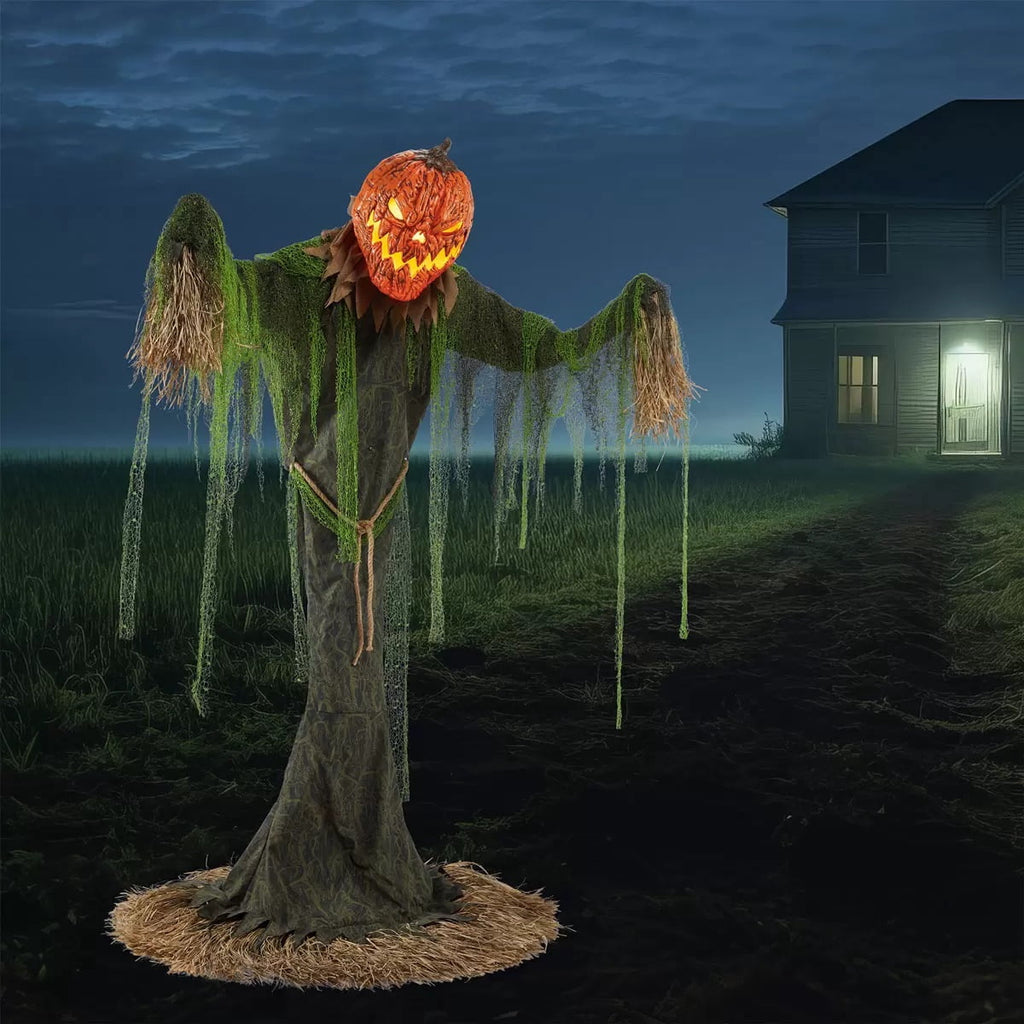 Halloween 7ft Animated Pumpkin Scarecrow with Music and Lights