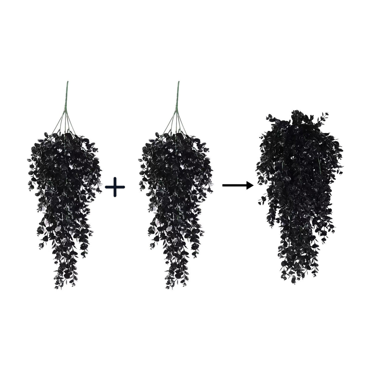 2-Pack Fake Hanging Plants, Faux Hanging Plant Artificial Greenery for Living Room Bedroom Boho Wall Shelf Indoor Outdoor Decor Artificial Hanging Plants