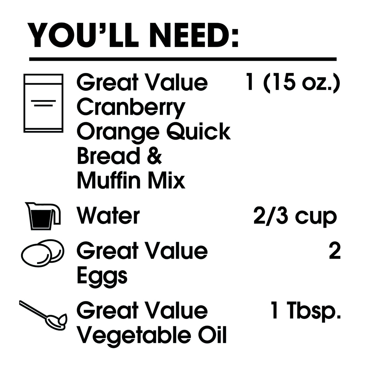 Great Value Cranberry Orange Muffin and Quick Bread Mix, 15 oz