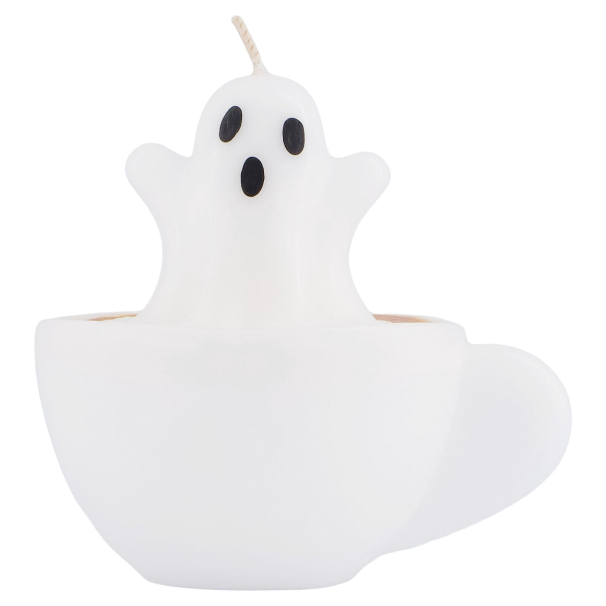 Ghost in Coffee Cup Candle, White, 4", Halloween by Way To Celebrate
