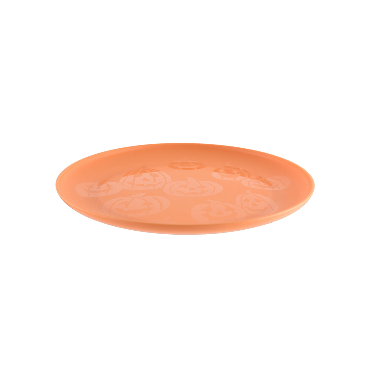 Mainstays 10.5 in Round Plastic Halloween Bats Dinner Plate, Black