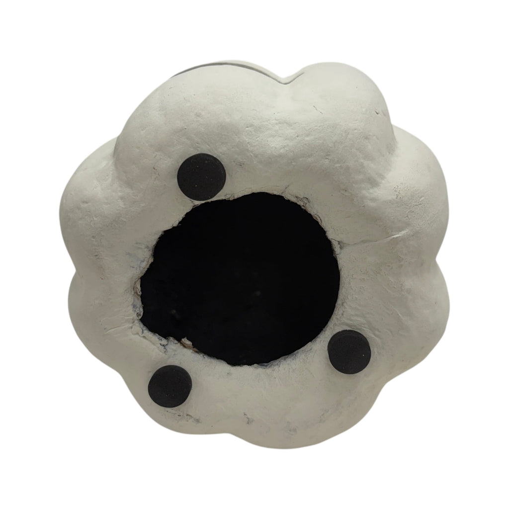 Paper Mache Jack-o'-Lantern Decoration, White, 12.5", Halloween by Way To Celebrate