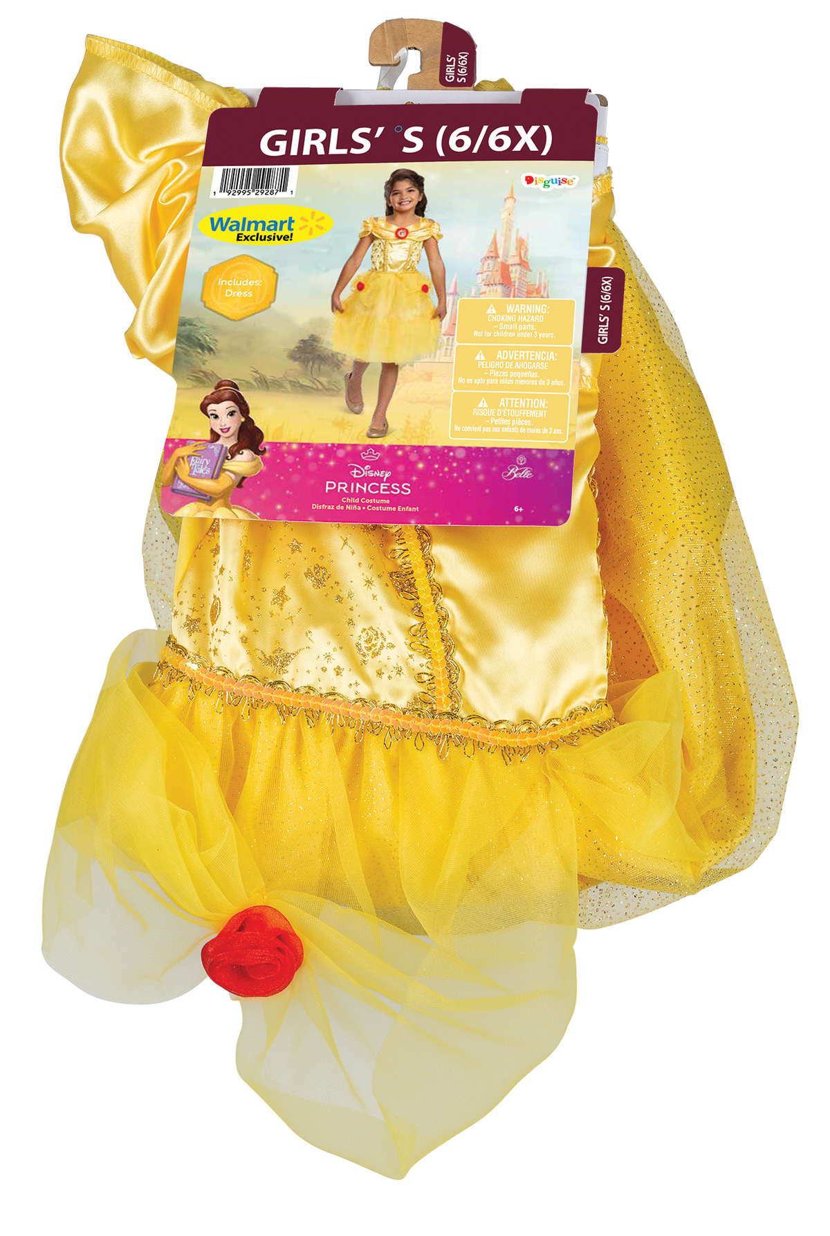 Disney Beauty & The Beast Belle Halloween Costume for Children, Girls Size XS (4/5), by Disguise