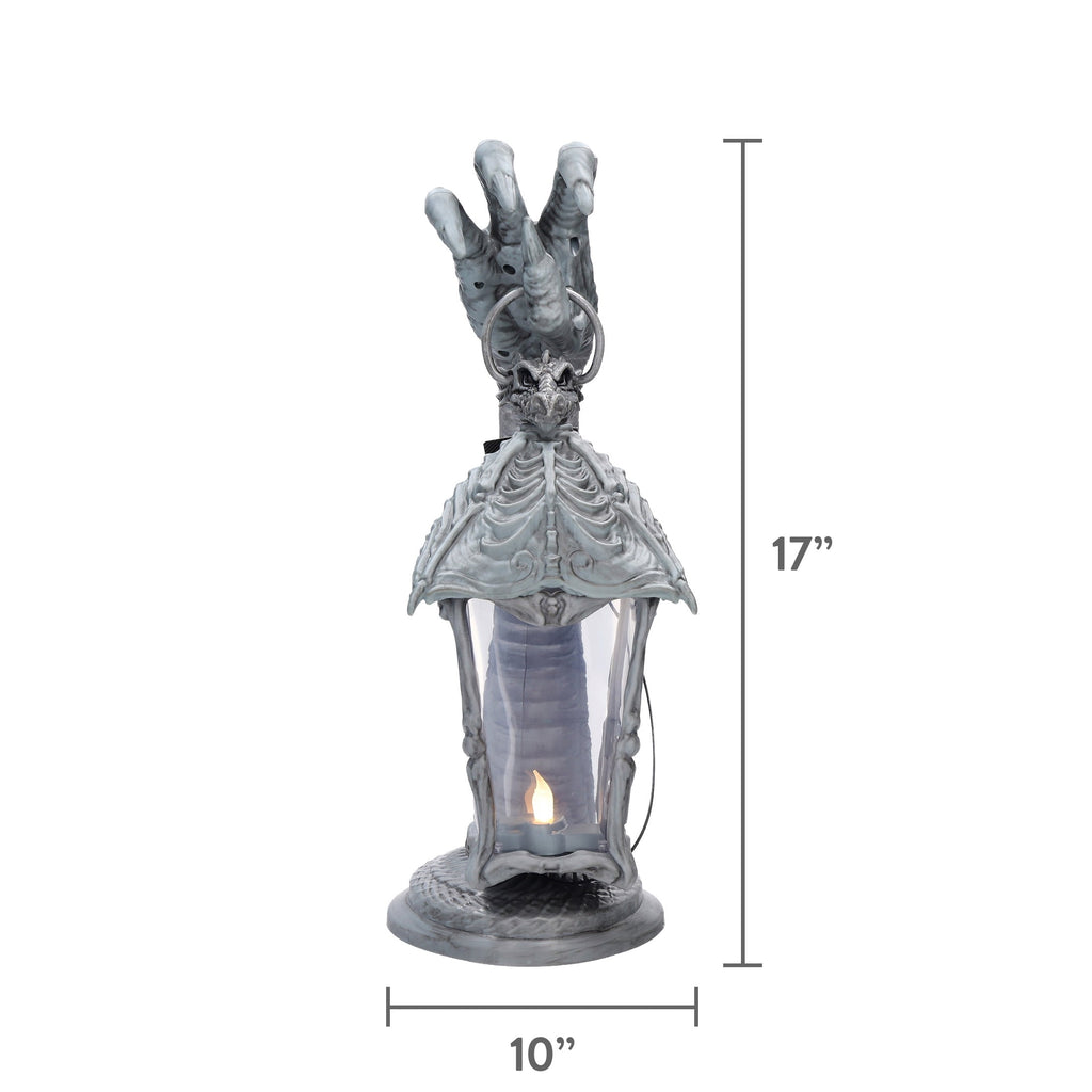 Light-Up Dragon Lantern Decoration, Gray, 16.75", Halloween by Way To Celebrate