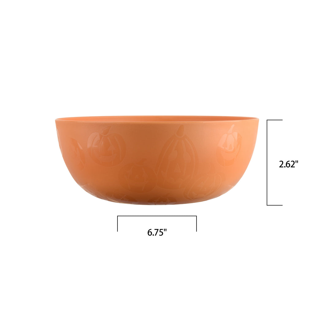 Mainstays 30-Piece Plastic Etched Pumpkin Dinnerware Set, Orange