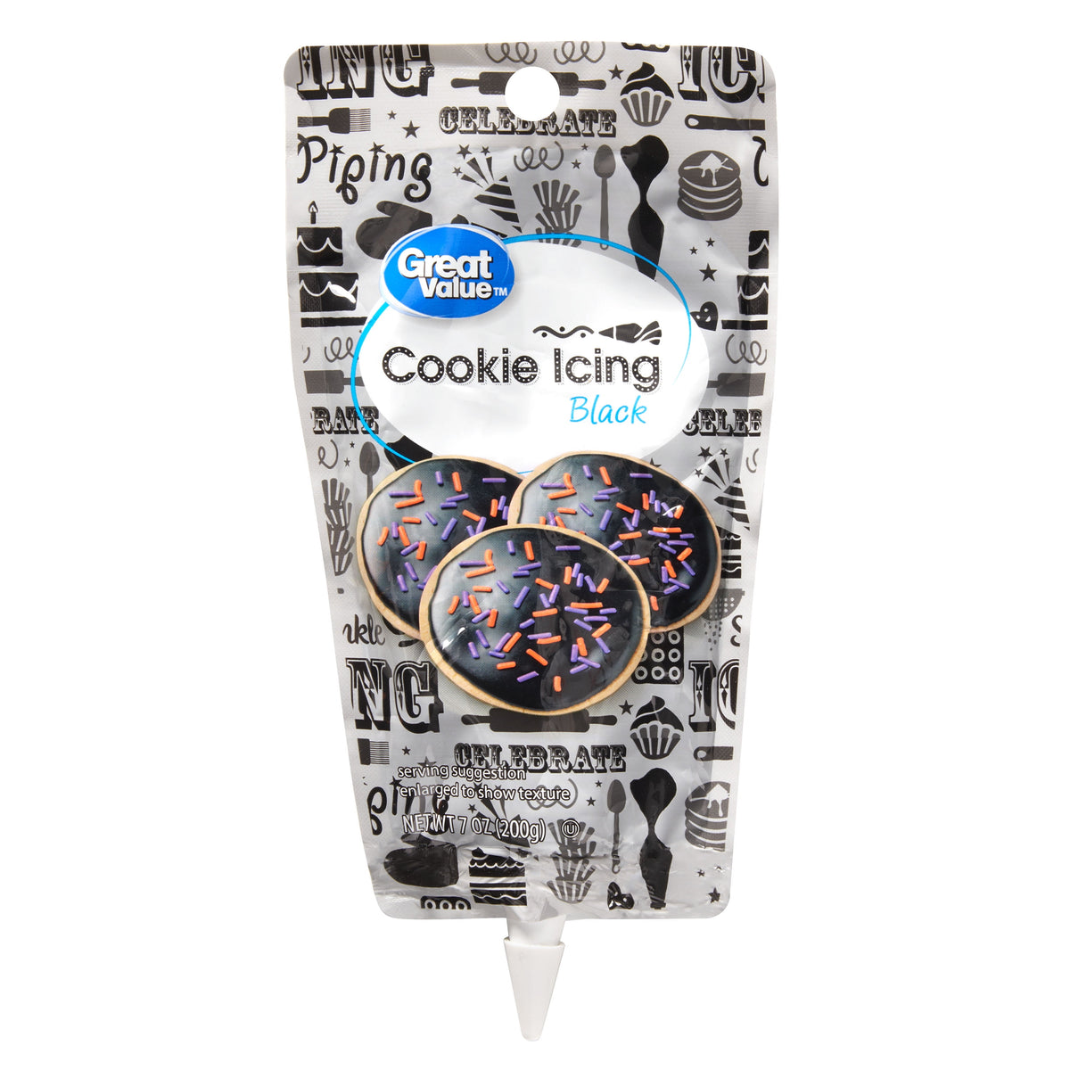 Great Value Halloween Cookie Icing, Black, 7 oz