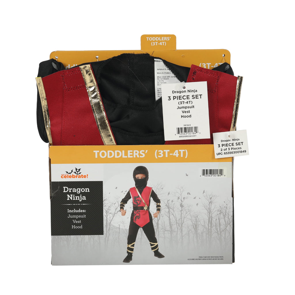 Dragon Ninja Halloween Costume for Toddler, Size 2T, by Way to Celebrate