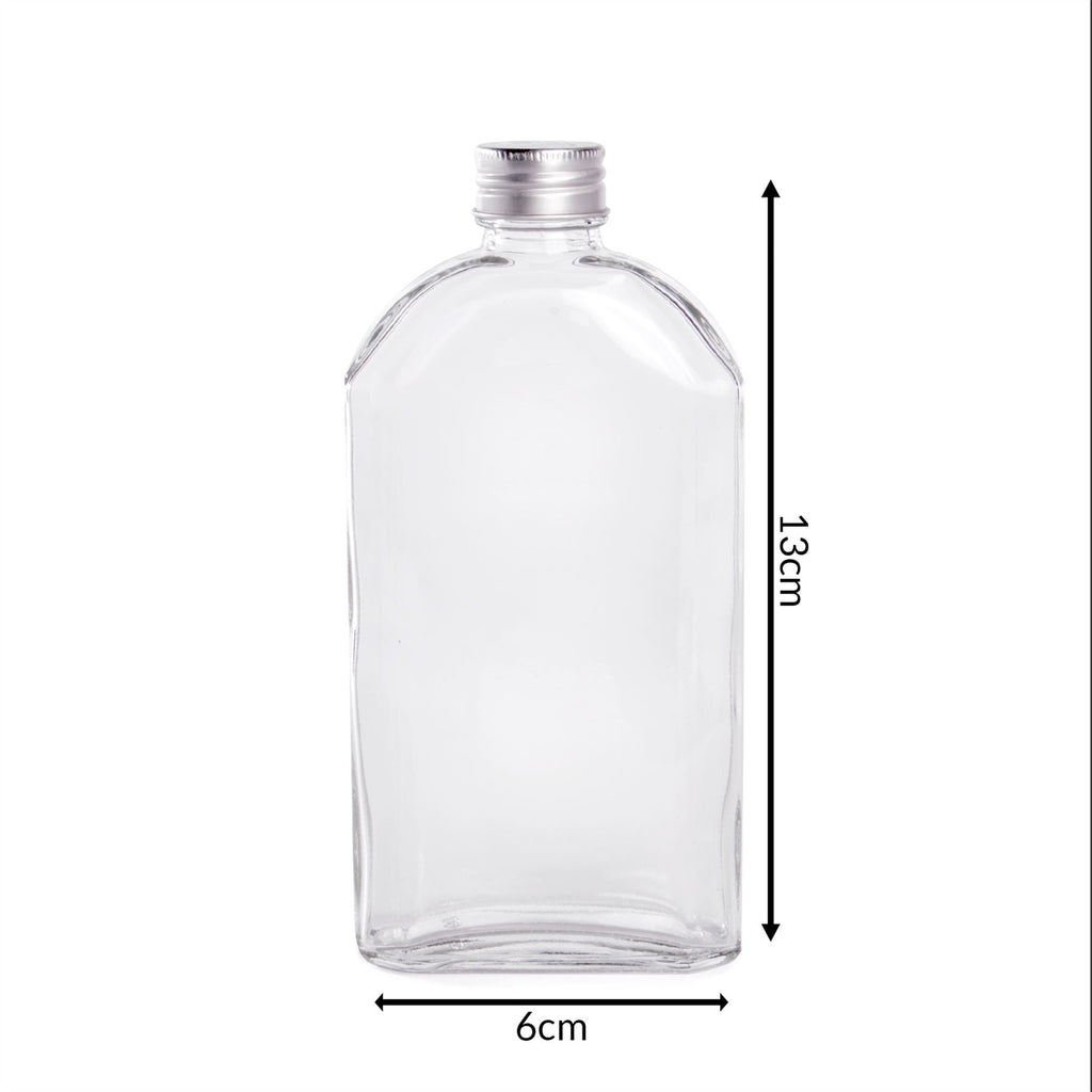 Glass Flask Bottles with Lids 350ml - Set of 10 | Pukkr