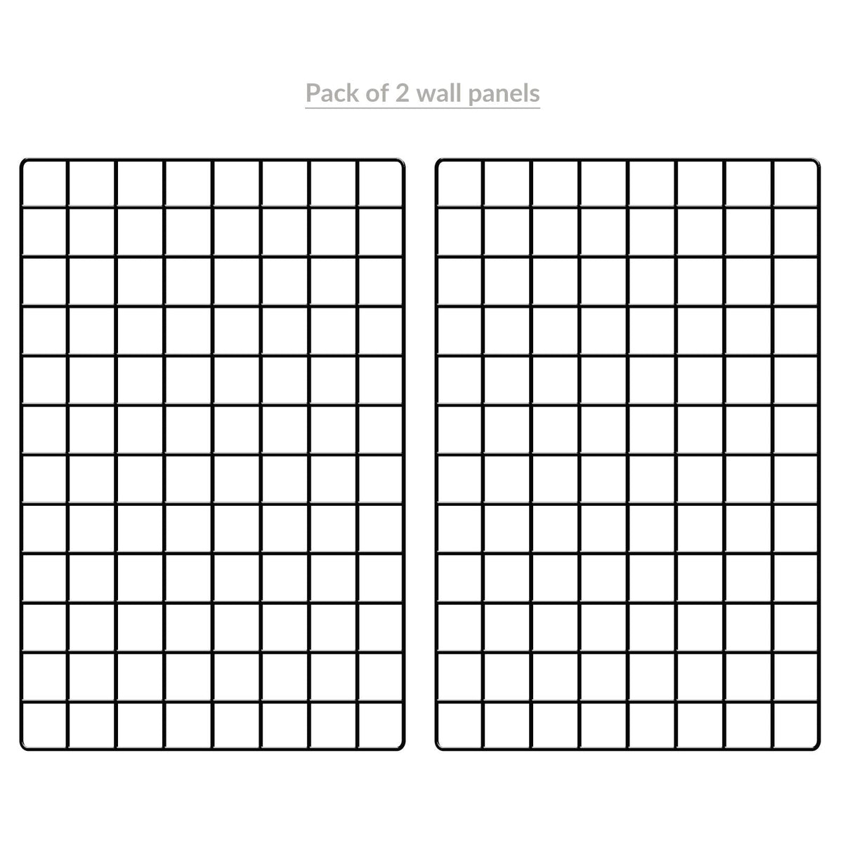 Hanging Grid Organisation & Photo Wall Panels - Pack of 2 Black | Pukkr
