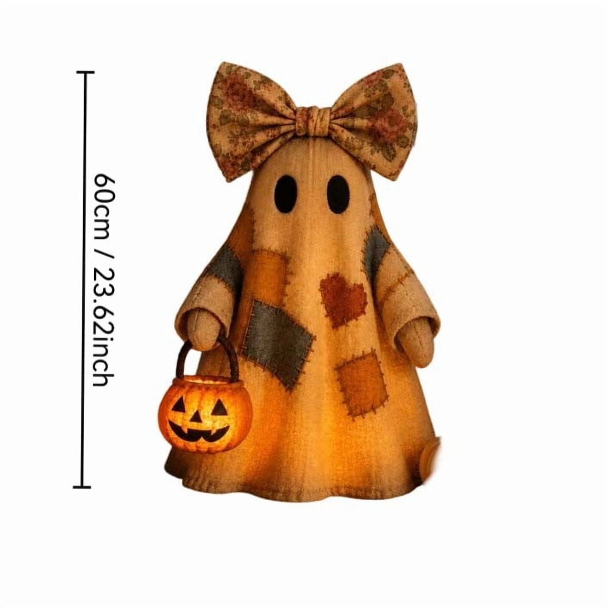 Fwttom Ghost Night Light, Halloween Lights Cute Ghost Reading Book Lamp, Halloween Decorations Indoor Light Up Ghost Statue Ghost Light for House Mantel Bedside
