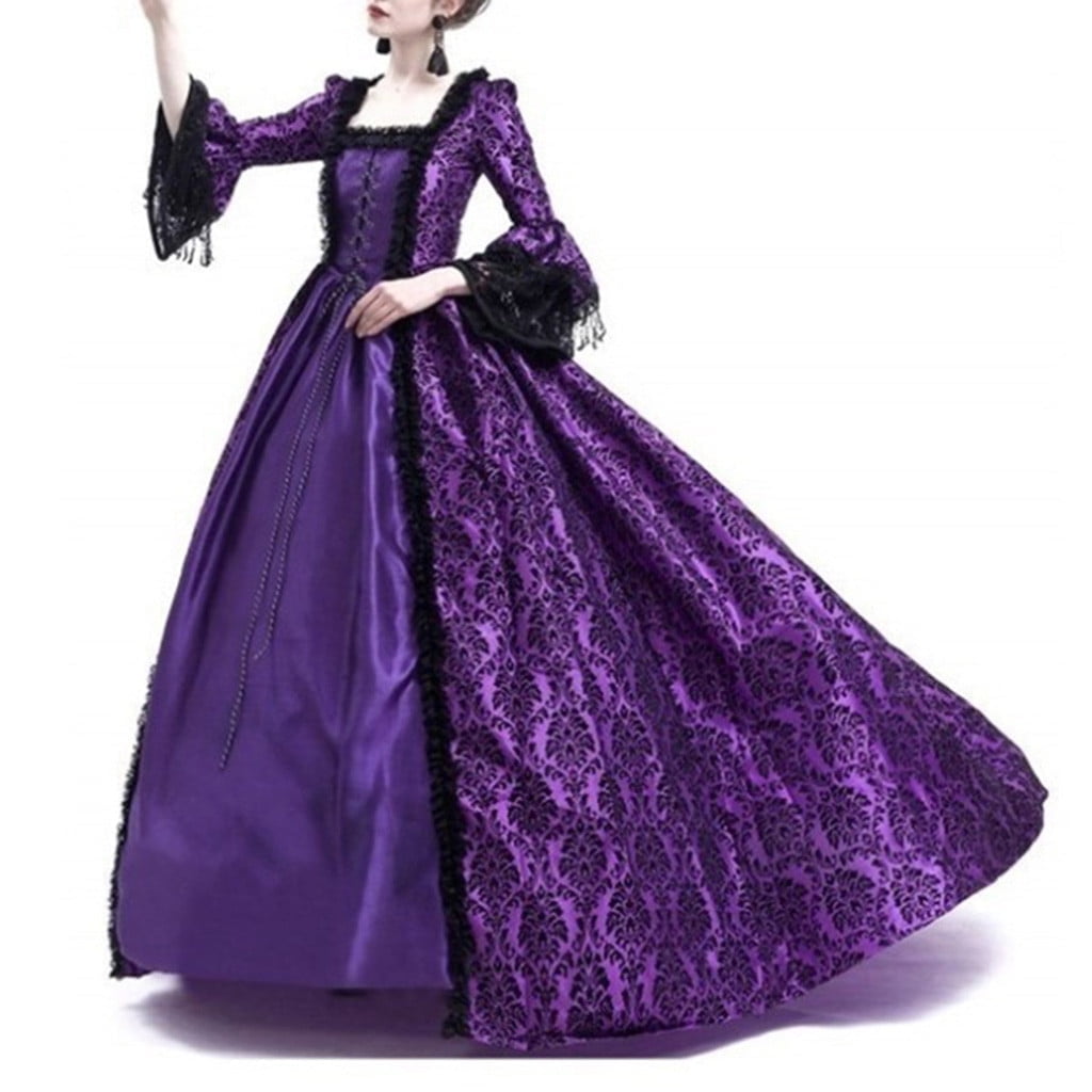 UPPADA Plus Size Victorian Dress for Women Lace Up Flare Sleeve Ball Gown with Corset Evening Party Maxi Gowns Vintage Cocktail Dress Wedding Dresses Early