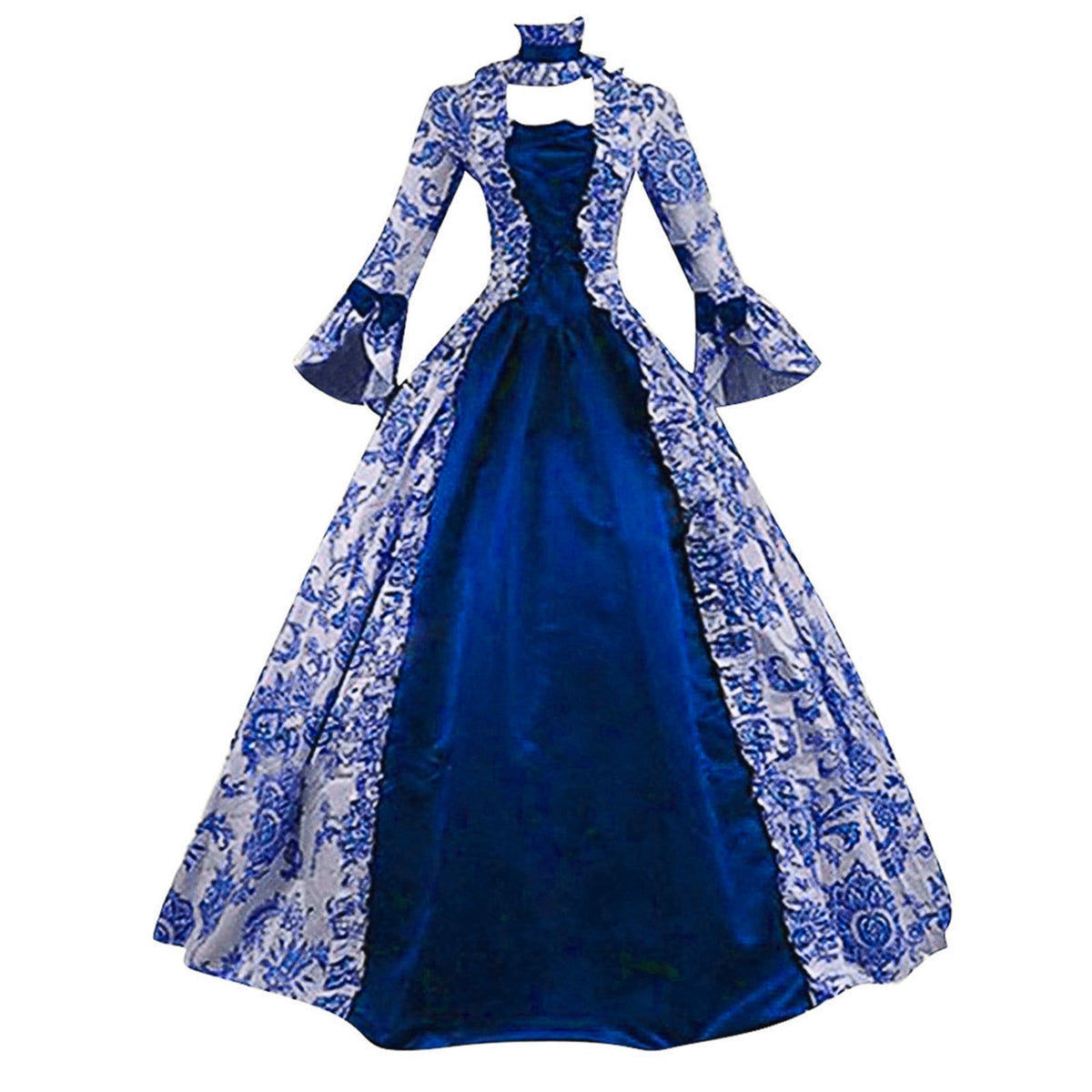UPPADA Plus Size Victorian Dress for Women Lace Up Flare Sleeve Ball Gown with Corset Evening Party Maxi Gowns Vintage Cocktail Dress Wedding Dresses Early