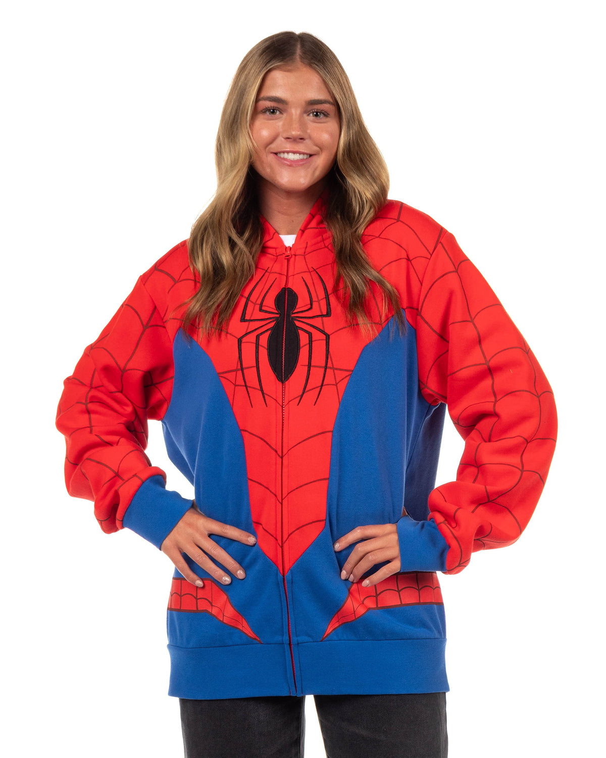 Marvel Spider-Man Hoodie Men's Cosplay Costume Zip Up Hooded Sweatshirt