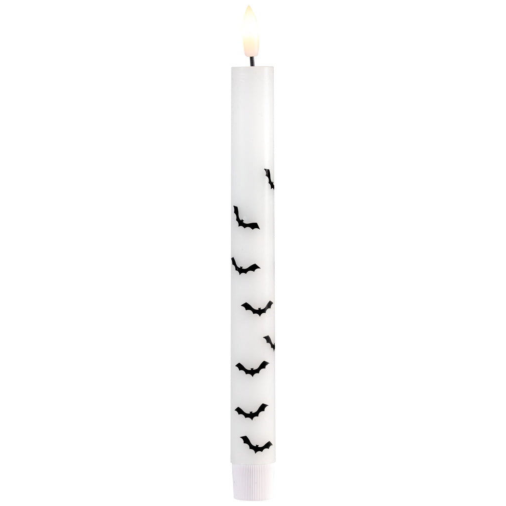 Northlight LED Flickering Flameless Wax Tapered Flying Bats Halloween Candles - 9.75" - Set of 2