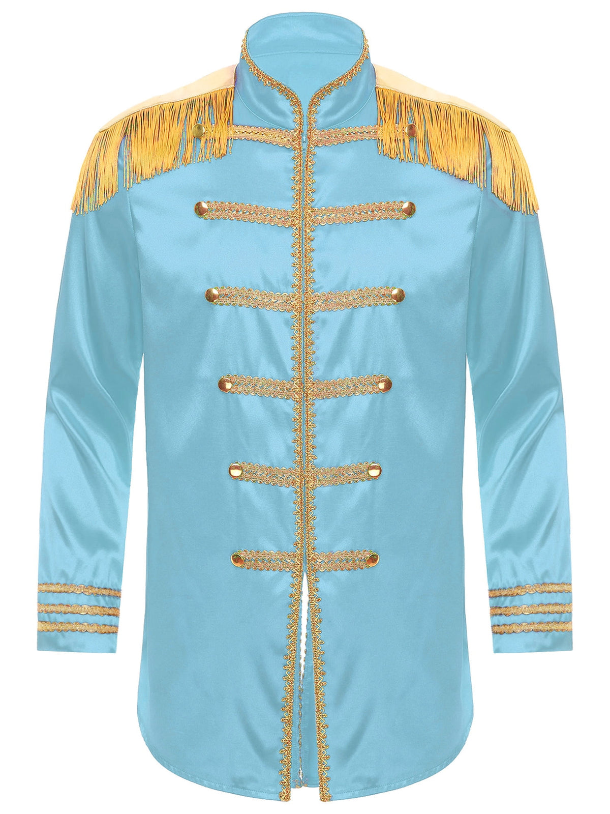 Eandarui Men's Halloween SGT Sergeant Pepper Costume Jacket Fancy Dress Hippie Music Star 1960s Shirt Red M