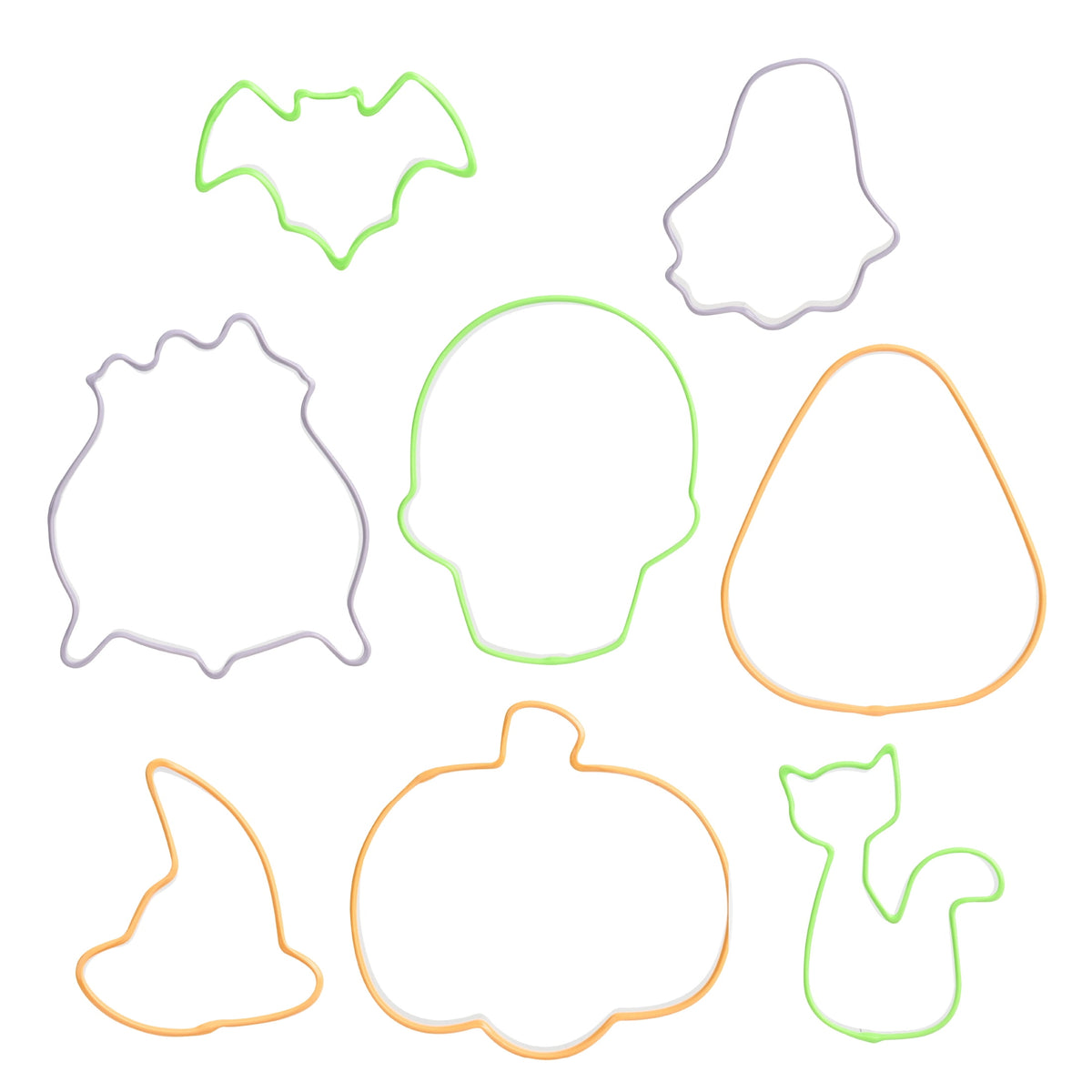 Way To Celebrate 8-Piece Stainless Cookie Cutters, Orange, Green, Purple