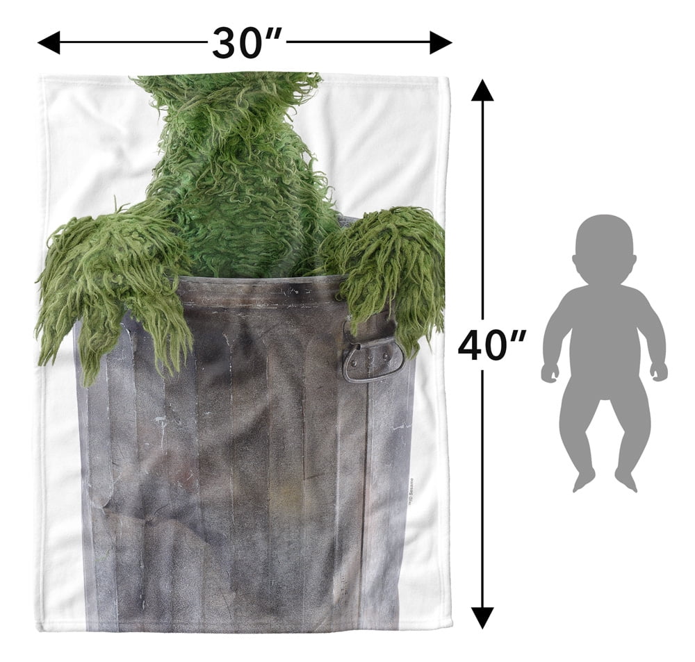 Sesame Street Soft Fleece Baby Blanket for Infant Toddler, All Season Cozy Crib Throw 30"x40" Oscar Costume