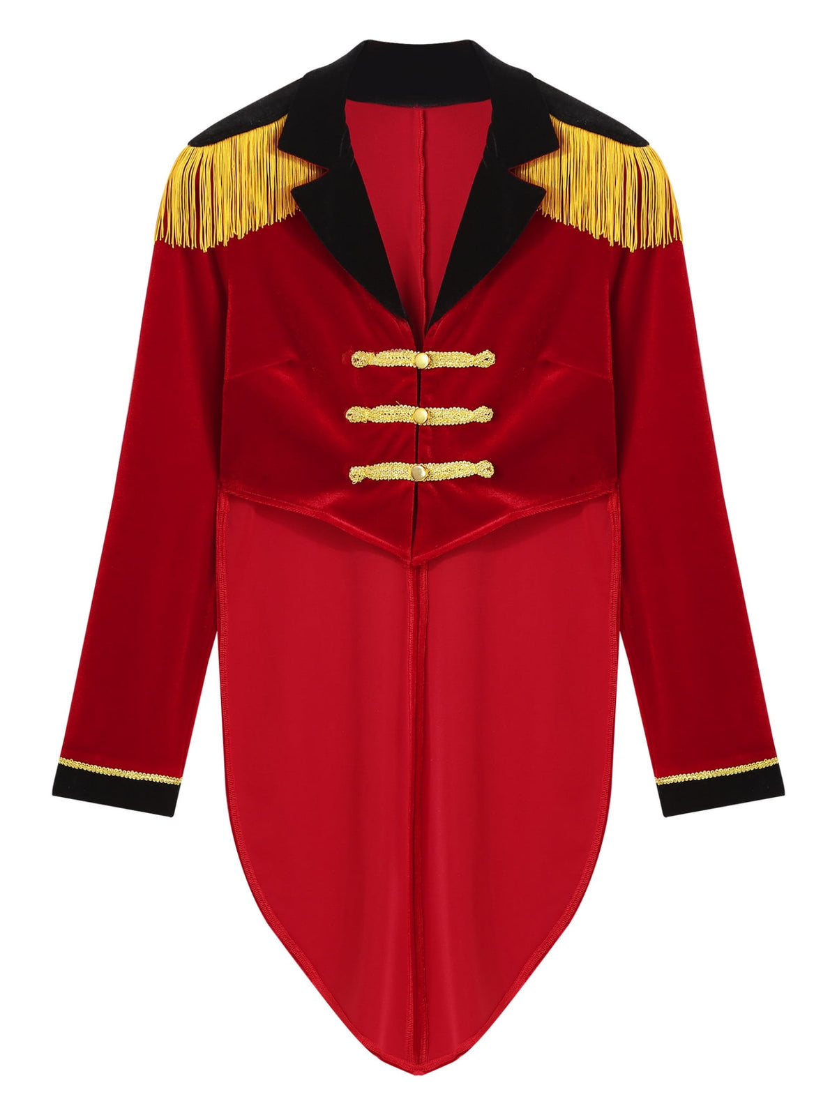 Haitryli Women's Circus Ringmaster Costume Tailcoat Jacket Lapel Velvet Collar Vintage Long Sleeve Navy Blue S