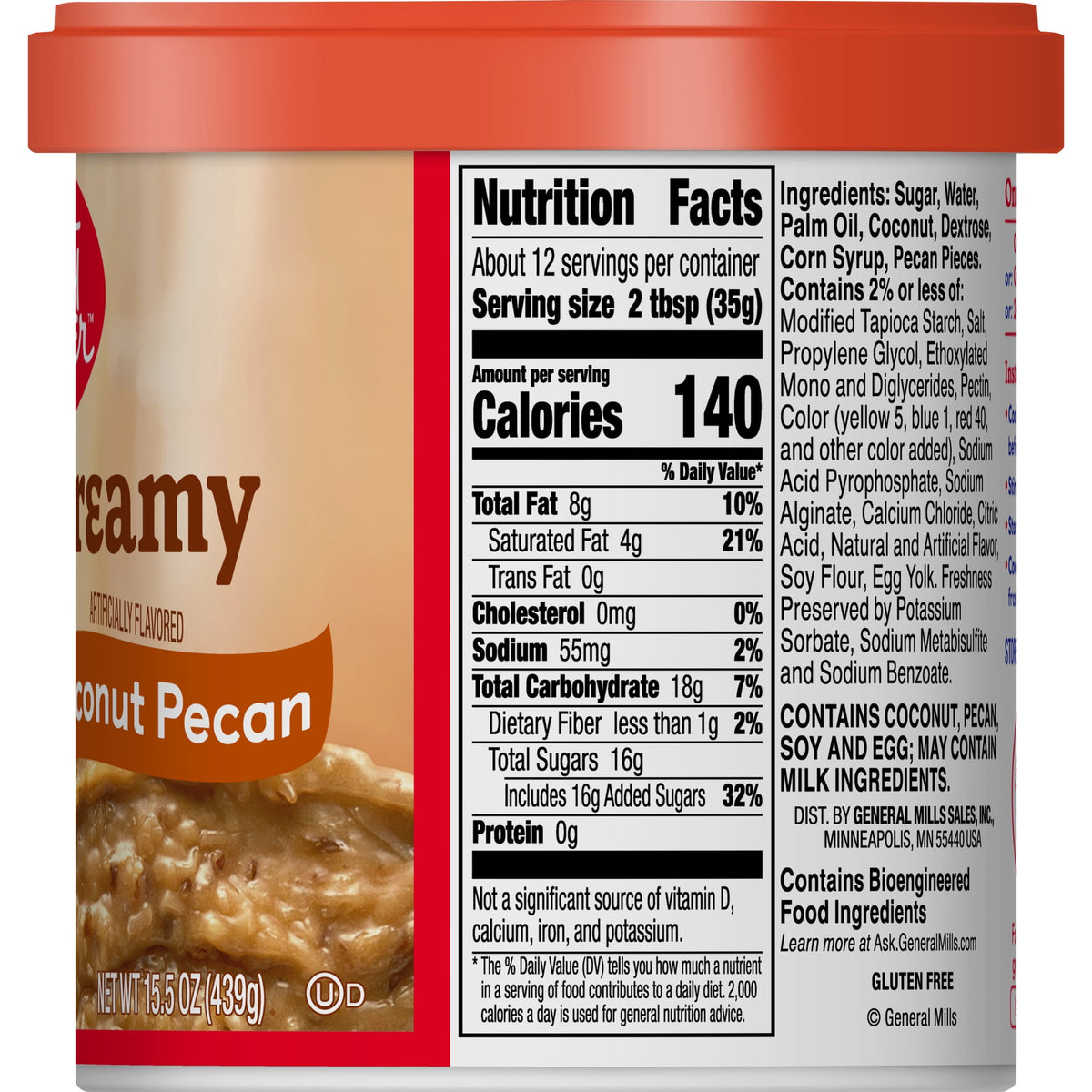 Betty Crocker Rich and Creamy Coconut Pecan Frosting, Gluten Free, 15.5 oz