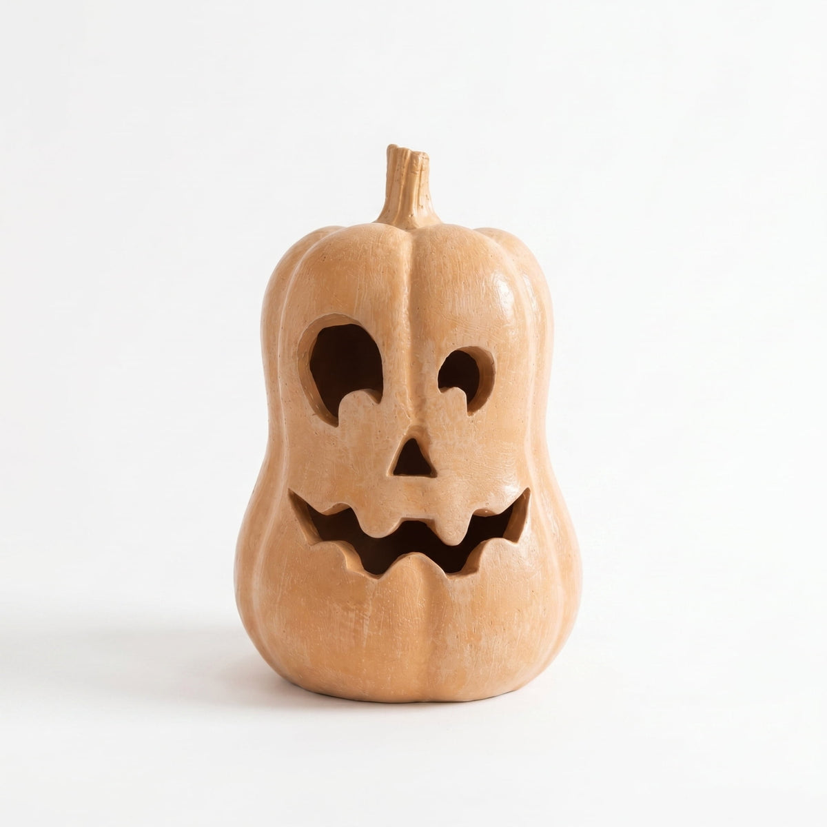 Halloween Handcrafted Jack-O'-Lantern, 5.5" Hand-Carved Pumpkin Decor, Durable Kiln-Fired Autumn Halloween Centerpiece for Indoor Tabletop, Mantle & Fall Home Decoration 2026