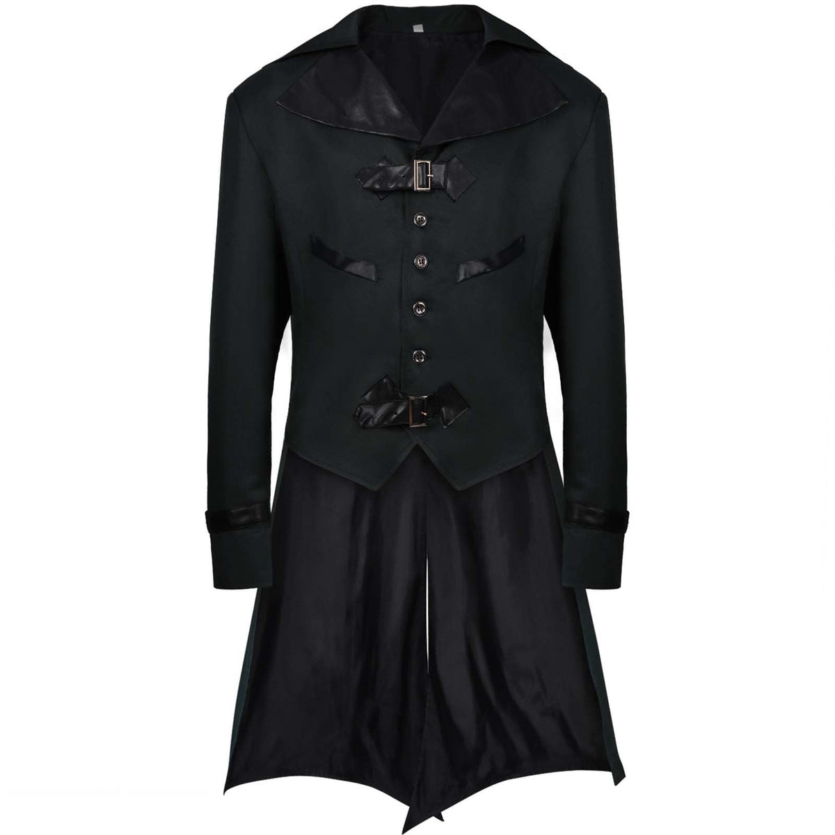 QATAINLAV Men's Vintage Steampunk Gothic Victorian Jacket Medieval Renaissance Pirate Frock Coat Formal Tuxedo Halloween Costumes Birthday Gifts Coffee S