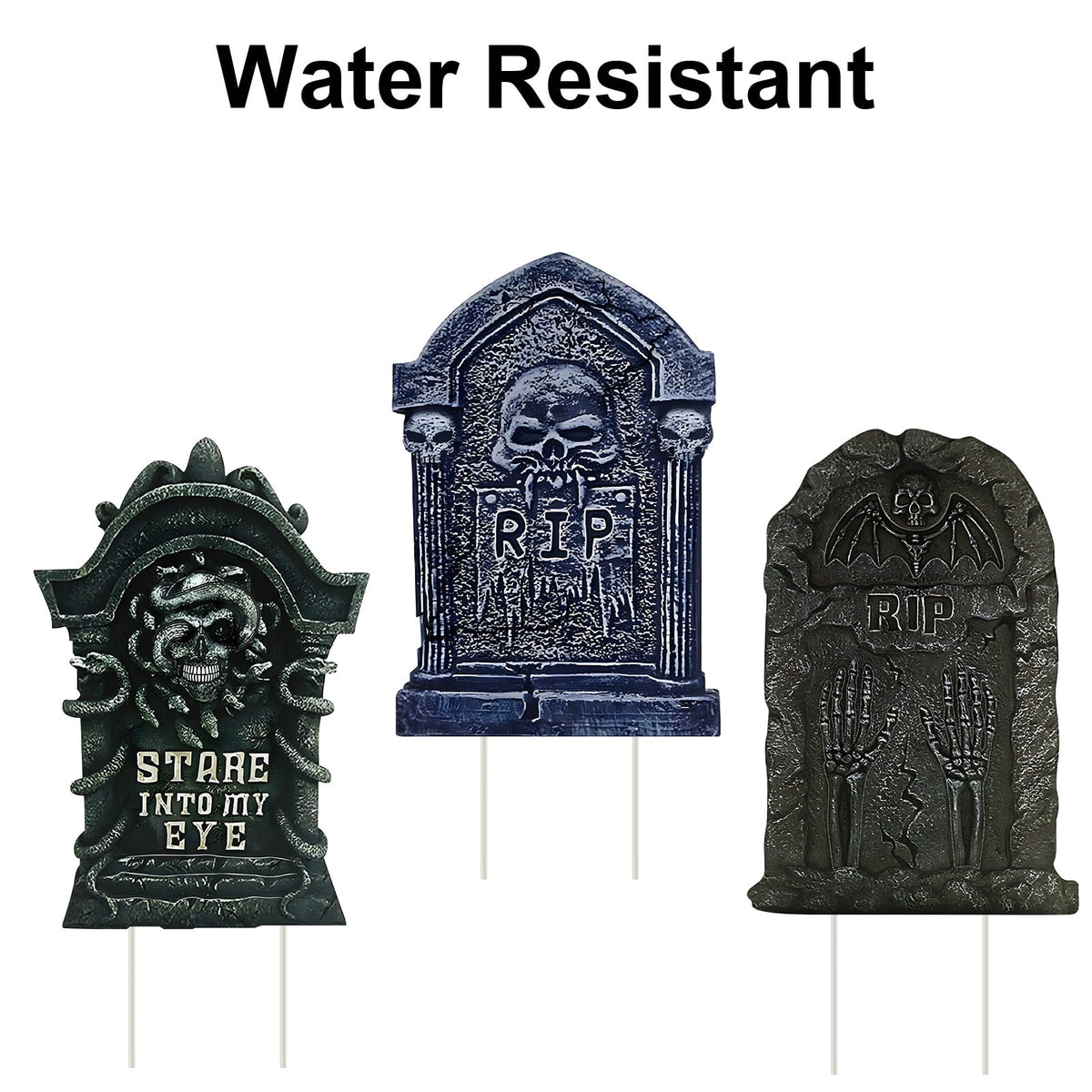 Gamexcel Halloween Gravestone Yard Signs, 10 Pack Tombstone Decorations with Stakes for Lawn, Garden and Haunted House