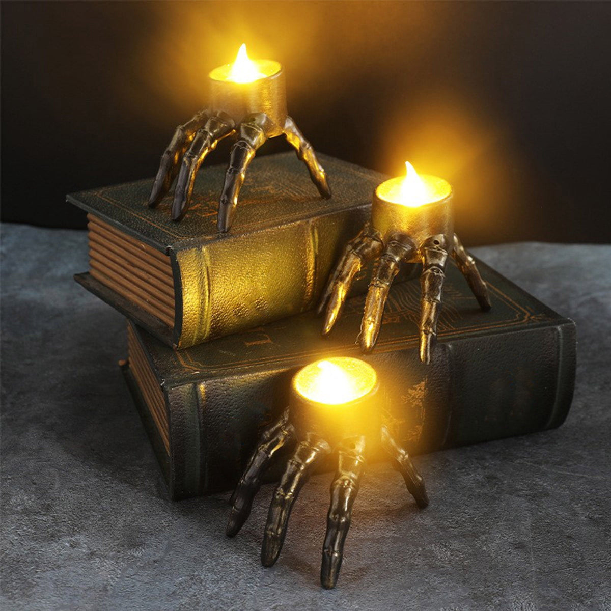 5pc Halloween Spooky Skeleton Hand Candle Flameless Candle Lamp Scary Spooky Candle Halloween Decoration Lights