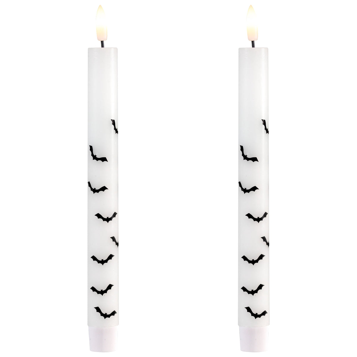 Northlight LED Flickering Flameless Wax Tapered Flying Bats Halloween Candles - 9.75" - Set of 2