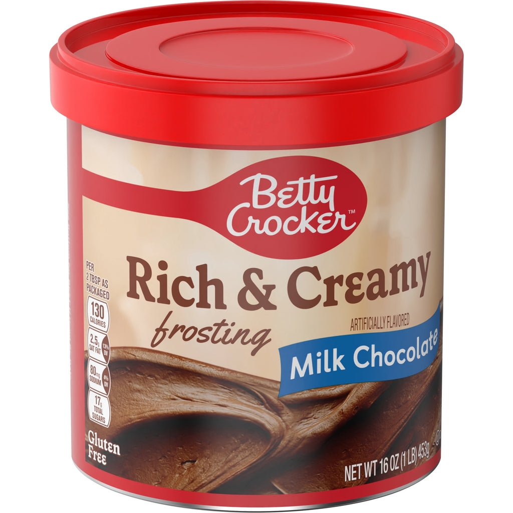 Betty Crocker Rich and Creamy Milk Chocolate Frosting, Gluten Free, 16 oz