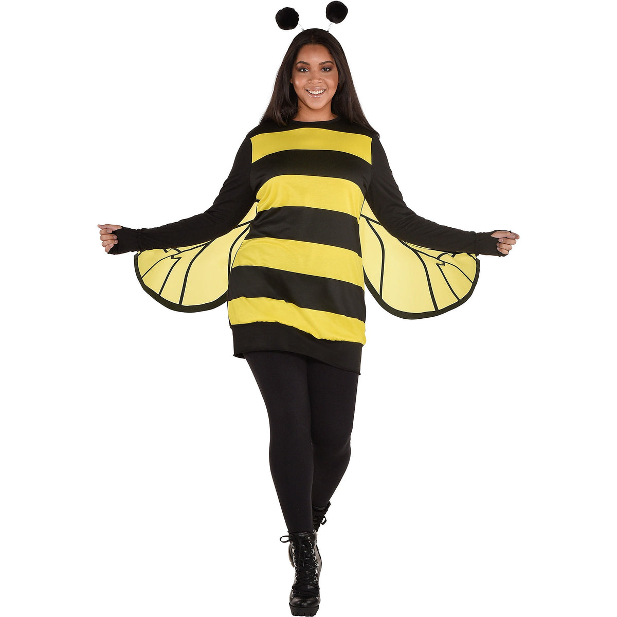 Amscan Queen Bee Halloween Costume for Women, Standard Size, Includes Tunic, Headband, Wings