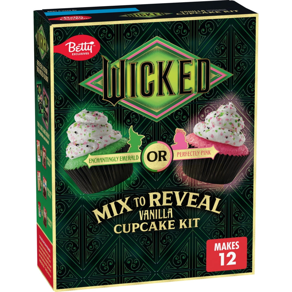 Betty Crocker Wicked For Good Vanilla Cupcake Kit, Color Changing, 12 Cupcakes, 11.4 oz