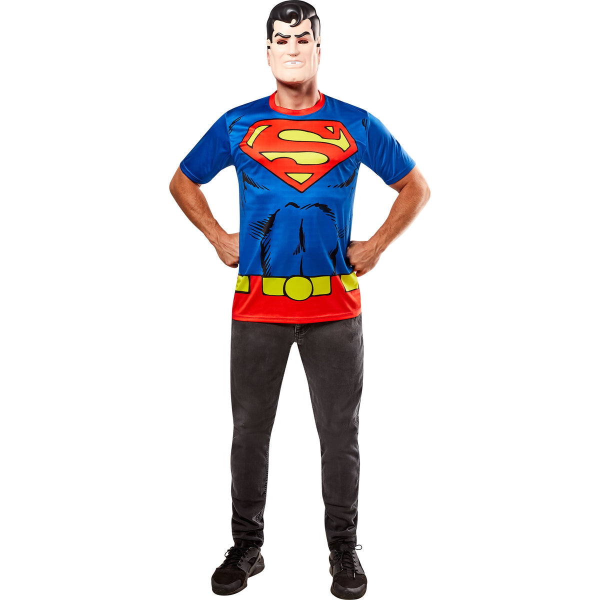 DC Comics Superman Ben Cooper Costume Set for Adults by Rubies, Men's One Size