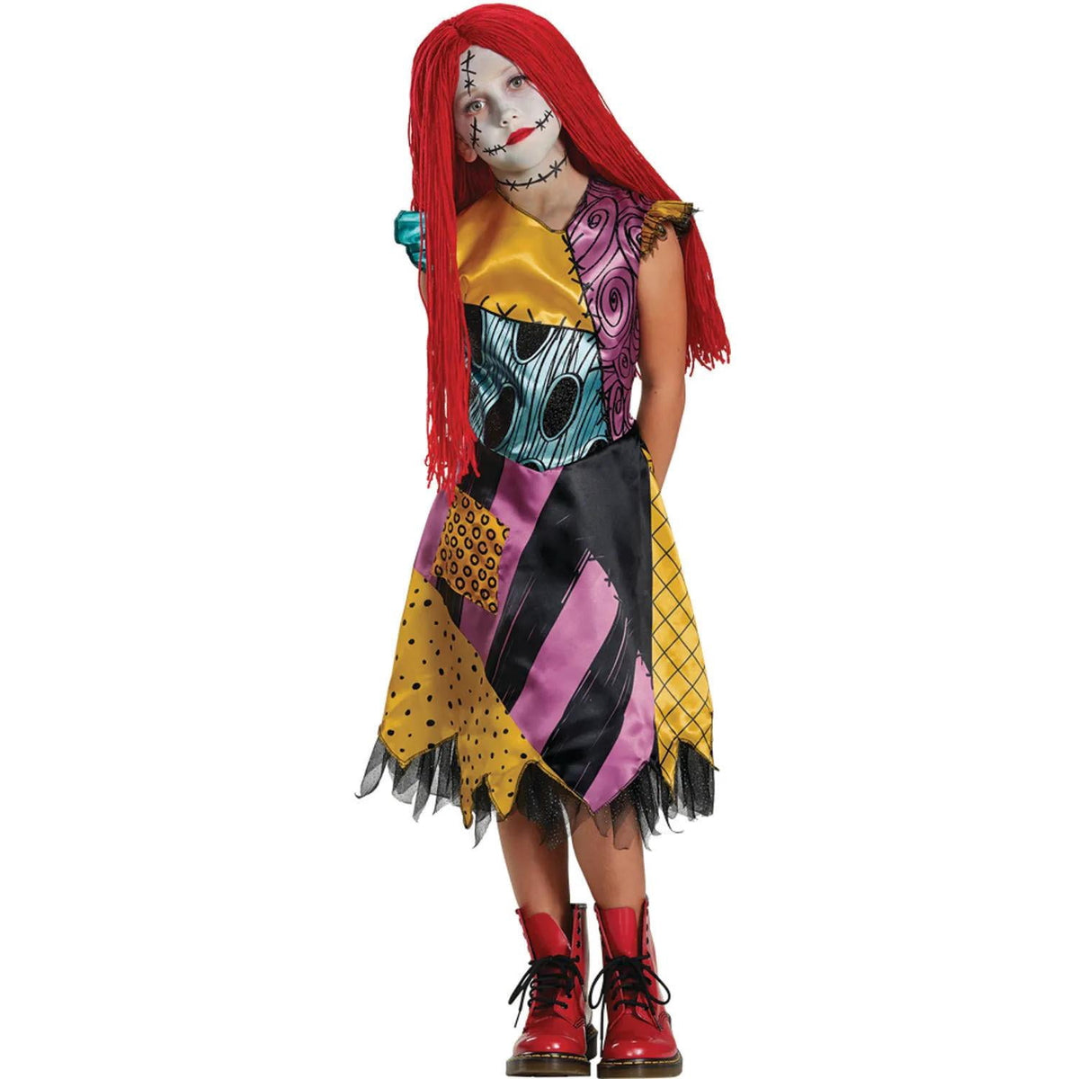 Disguise Girls' The Nightmare Before Christmas Deluxe Sally Dress Costume - Size 10-12