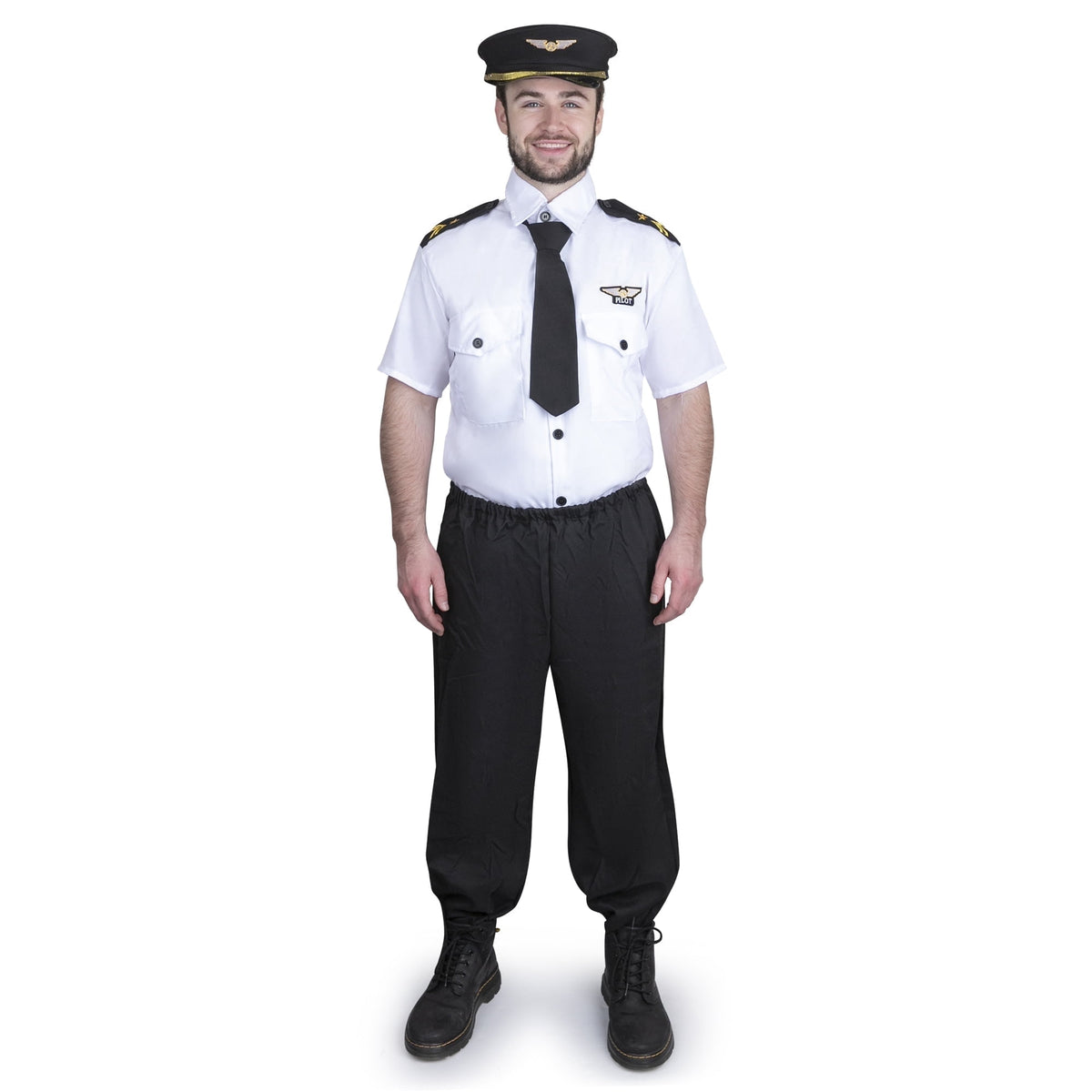 Dress-Up-America Pilot Costume for Adults - Pilot Uniform for Men - Halloween Airline Captain Costume Set (Small)