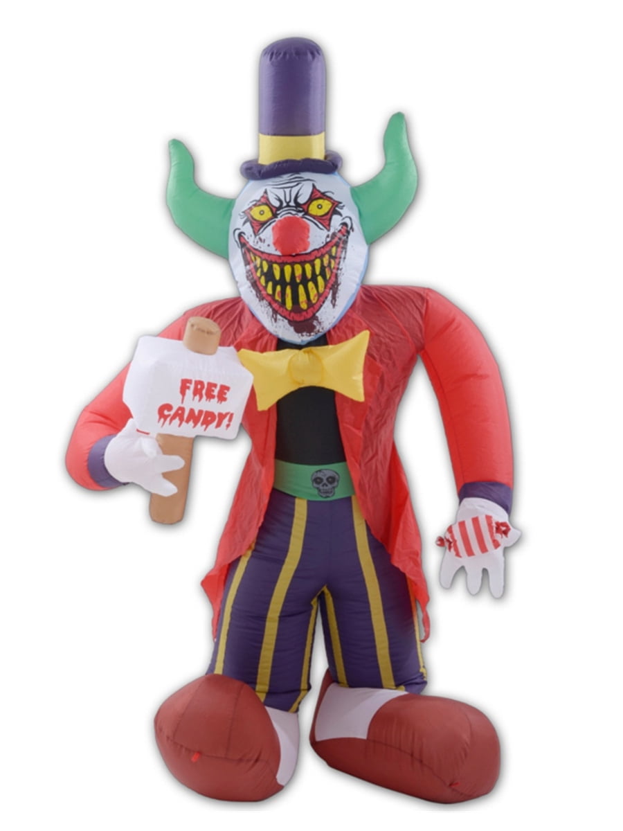 Giant 8' Inflatable Free Candy Scary Clown Halloween Decoration
