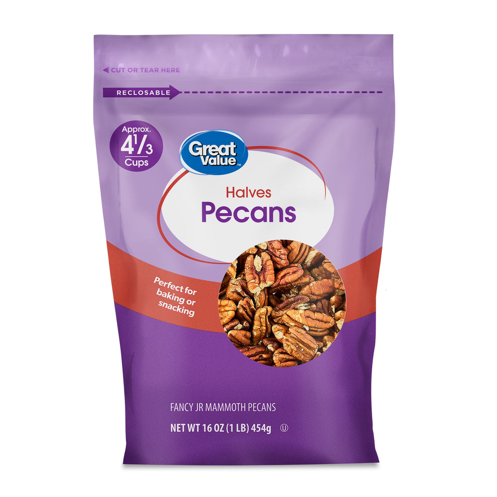 Great Value Pecan Halves, 16 oz
