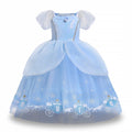 HAWEE Girls Princess Costume Dress, Butterfly Tulle Long Ball Gown with Accessories, Birthday Party & Halloween Costume Age 2-7 Years
