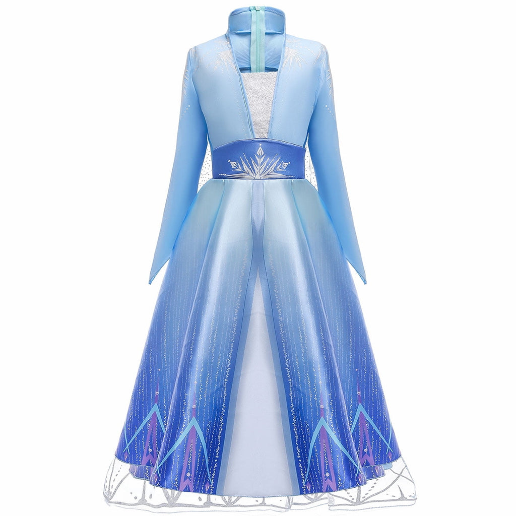 HAWEE Princess Dress Costume for Girls Blue Sequined Ball Gown Snow Queen Cosplay Dress